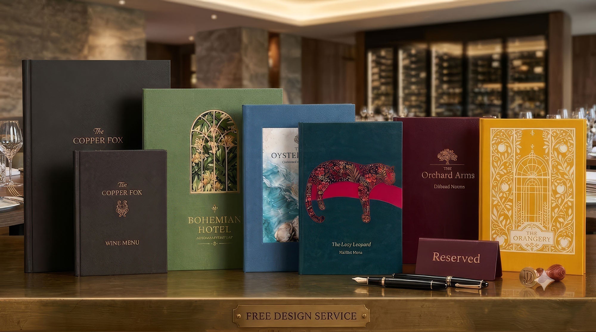Free Menu Cover Design When You Order 20 or More Menus